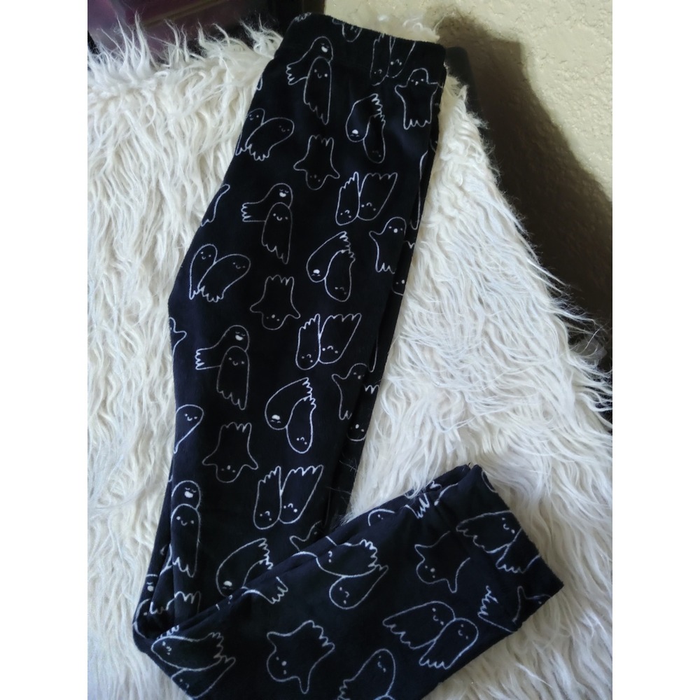 Cat & Jack Kids Black Ghost Print Pajama Pants Sleepwear Size 8 Halloween